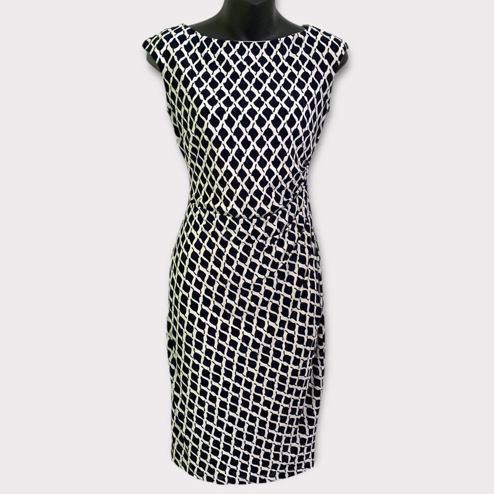 Lauren Ralph Lauren Blue White Jersey Dress